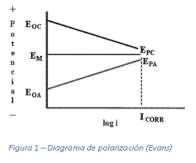 Cuadro de texto:    Figura 1 – Diagrama de polarización (Evans)  